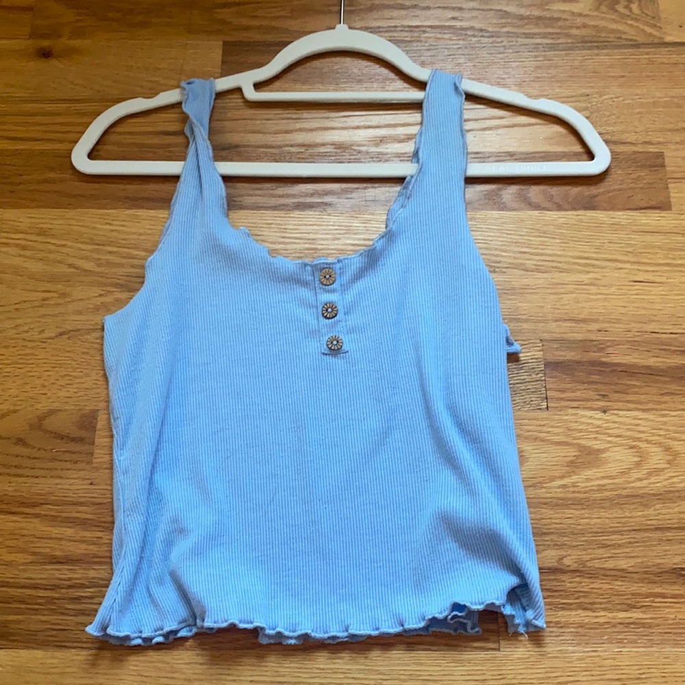 Blue tank crop top